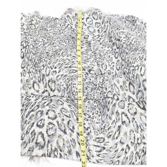 Alberto Makali Wool Black White Snow Leopard Fringe Waterfall Cardigan Size L - Picture 6 of 9
